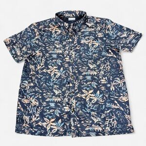 Columbia PFG Vented Fishing Shirt Tropical Print Size Large
